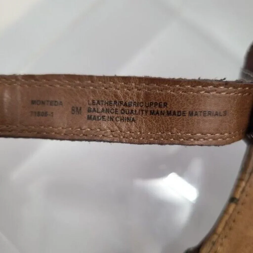 Women's NATURALIZER Monteda Leather‎ Ankle Strap Brown Sport Sandals US Size 8M